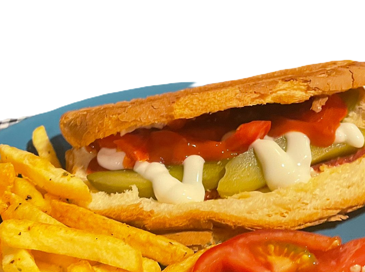 Ayvalık Tostu (ayvalık Ekmeğine Sucuk, Sosis, Tulum, Domates, Patates Kızartması ile)